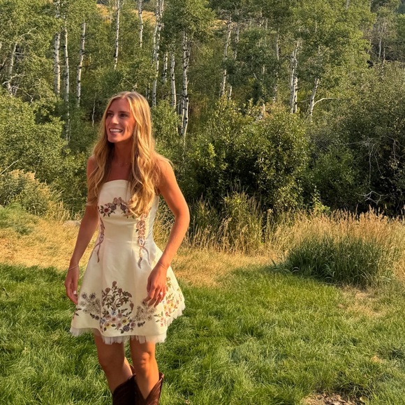 Clio Peppiatt Peacock Floral Embroidered Dress - Picture 7 of 7